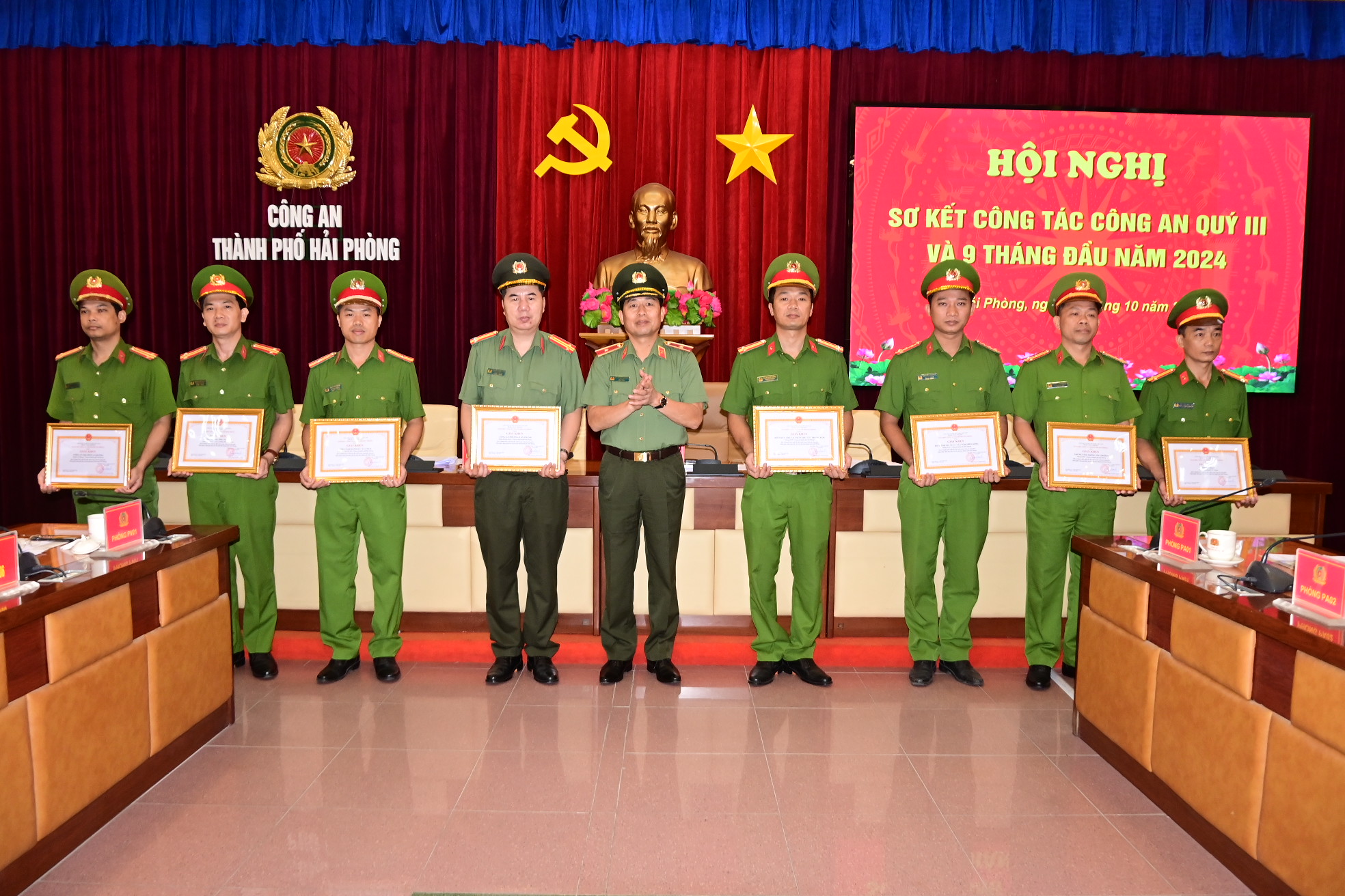 Công an thành phố sơ kết công tác Công an quý 3 và 9 tháng đầu năm 2024